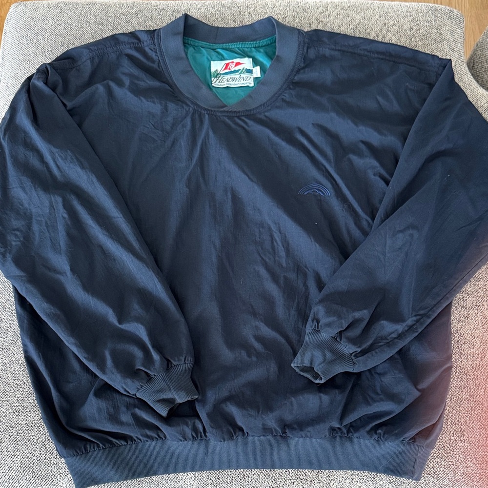 Classic Navy Crewneck Men's Golf Pullover by Sun Mountain Sports - Headwind Ser.